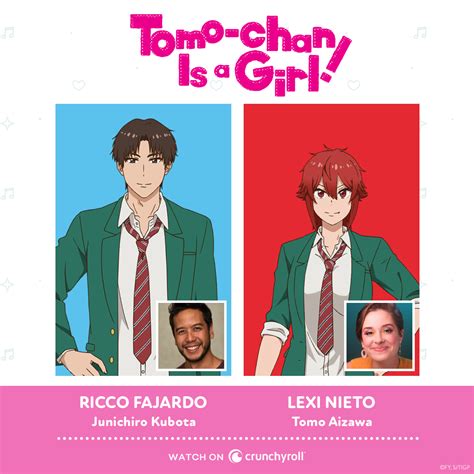 Tomo chan is a girl dub cast - 22 Des 2022 ... 'Tomo-chan Is a Girl!' English Dub Reveals Main Cast, Same-Day Release on January 4 · Tomo Aizawa voiced by Lexi Nieto · Junichiro Kubota voiced ...